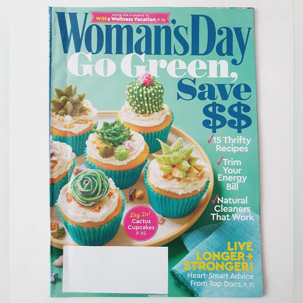 Woman's Day Magazine March, 2019 - Go Green Save Money